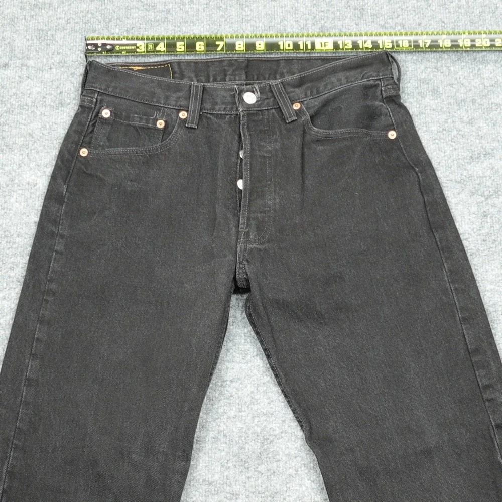 Vintage Levi's 501 Jeans Mens 30x32 Black Made in USA Straight Leg Button Fly